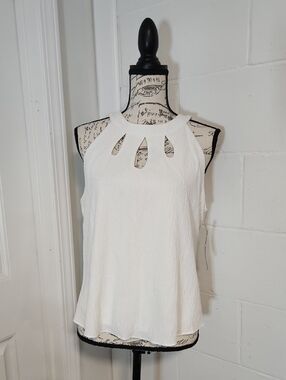 A. Byer White Halter Camisole with Cutout Neckline
